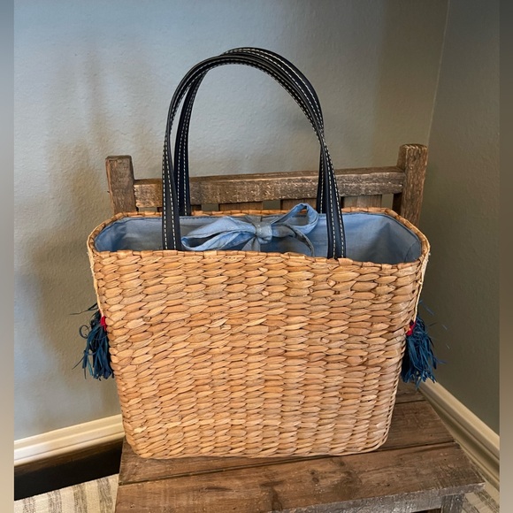 Straw Purse - 100% Natural Straw - 4th of July - Memorial Day - Labor Day - Flag - Picture 2 of 7